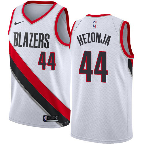 Portland Trail Blazers #44 Mario Hezonja White Swingman Association Edition Jersey Mens