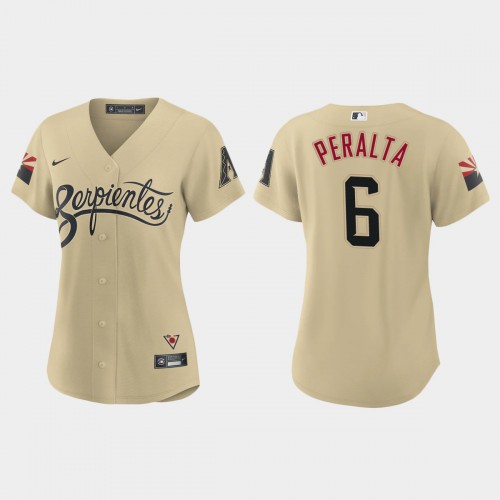 Arizona Arizona Diamondbacks #6 David Peralta Women's 2021 City Connect Jersey Gold Womens