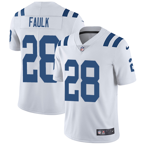 Indianapolis Colts #28 Marshall Faulk White Men's Stitched Vapor Untouchable Limited Jersey Men's