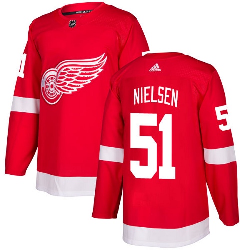 Adidas Detroit Red Wings #51 Frans Nielsen Red Home Authentic Stitched Youth Jersey Youth
