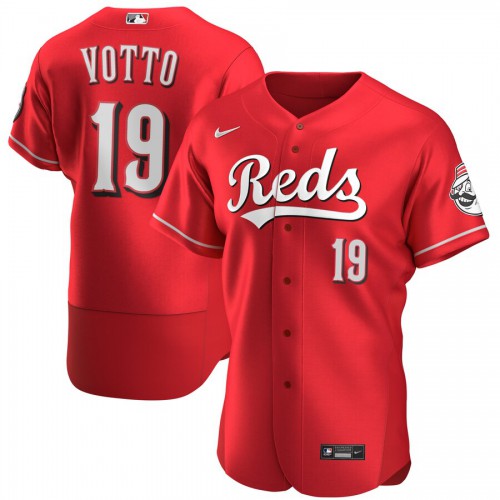 Cincinnati Cincinnati Reds #19 Joey Votto Men's Scarlet Authentic Alternate Player Jersey Men's