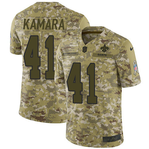 Saints #41 Alvin Kamara Camo Men's Stitched Limited 2018 Salute To Service Jersey