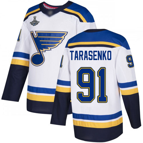 Adidas St. Louis Blues #91 Vladimir Tarasenko White Road Authentic Stanley Cup Champions Stitched Jersey Men's