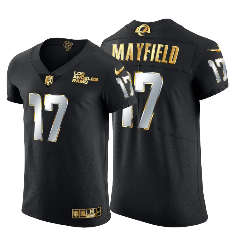 Los Angeles Rams #17 Baker Mayfield Men's Black Edition Vapor Untouchable Elite Jersey