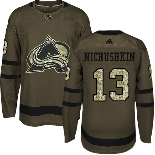 Adidas Colorado Avalanche #13 Valeri Nichushkin Green Salute to Service Stitched Jersey Men's