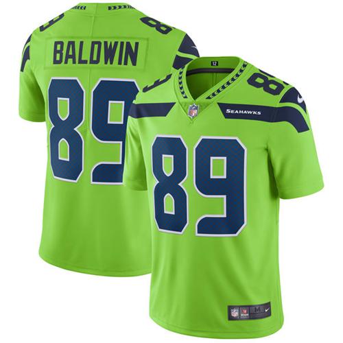 Seattle Seahawks #89 Doug Baldwin Green Youth Stitched Limited Rush Jersey Youth