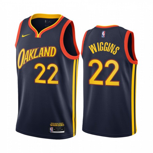 Golden State Warriors #22 Andrew Wiggins Navy Womens Swingman 2020-21 City Edition Jersey Womens