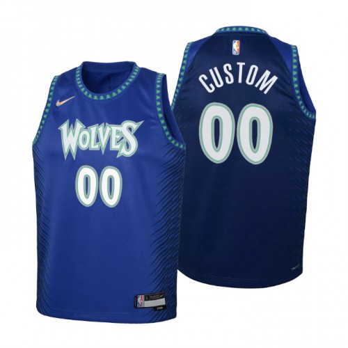 Minnesota Timberwolves Custom Youth Blue 2021/22 Swingman Jersey - City Edition
