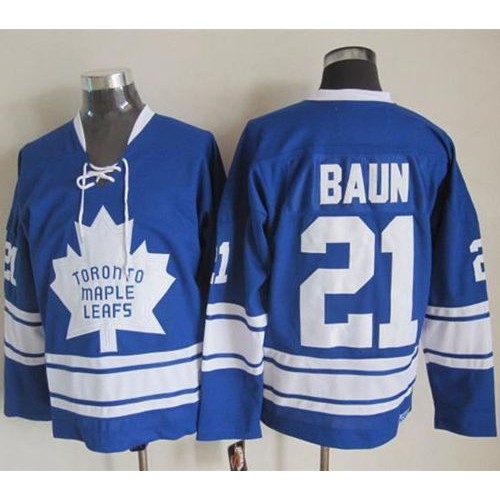 Maple Toronto Maple Leafs #21 Bobby Baun Blue CCM Throwback Third Stitched Jersey Men's