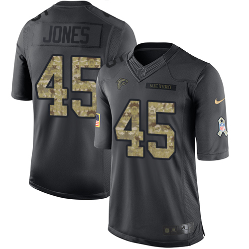Atlanta Falcons #45 Deion Jones Black Youth Stitched Limited 2016 Salute to Service Jersey Youth
