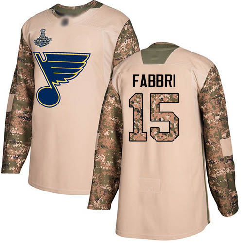 Adidas St. Louis Blues #15 Robby Fabbri Camo Authentic 2017 Veterans Day Stanley Cup Champions Stitched Jersey Men's