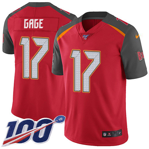 Buccaneers #17 Russell Gage Red Team Color Youth Stitched 100th Season Vapor Untouchable Limited Jersey