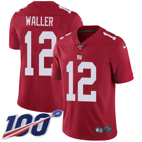 Giants #12 Darren Waller Red Alternate Youth Stitched 100th Season Vapor Limited Jersey