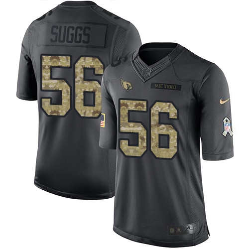 Arizona Cardinals #56 Terrell Suggs Black Men's Stitched Limited 2016 Salute to Service Jersey Men's