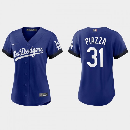 Los Angeles Los Angeles Dodgers #31 Mike Piazza Women's 2021 City Connect Jersey Royal Womens