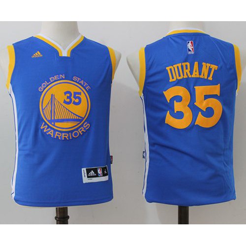 Golden State Warriors #35 Kevin Durant Blue Stitched Youth Jersey Youth