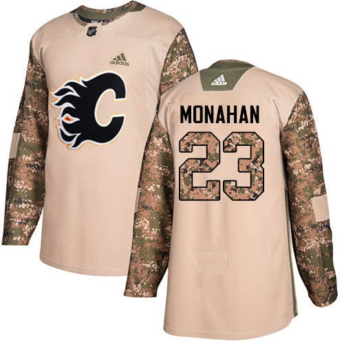 Adidas Calgary Flames #23 Sean Monahan Camo Authentic 2017 Veterans Day Stitched Youth Jersey Youth