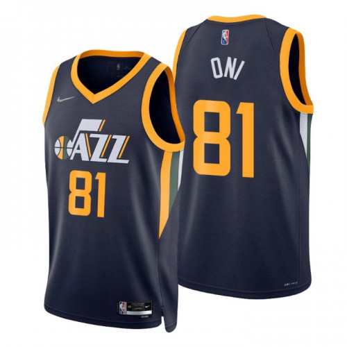 Utah Jazz #81 Miye Oni Navy Mens 2021-22 75th Anniversary Diamond Swingman Jersey - Icon Edition Mens