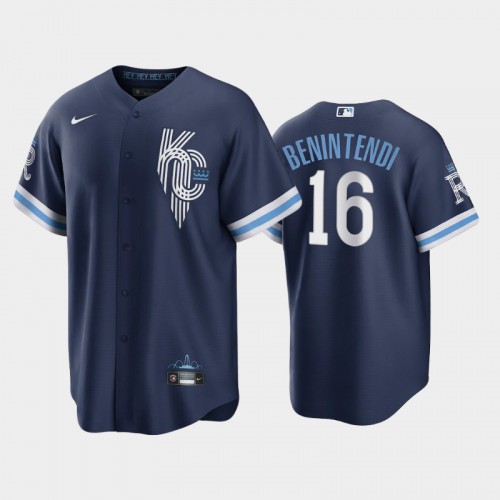 Kansas City Kansas City Royals #16 Andrew Benintendi Men's Game Replica 2022 City Connect Navy Jersey Men's