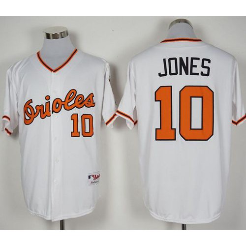 Baltimore Orioles #10 Adam Jones White 1966 Turn Back The Clock Stitched Jersey Men's