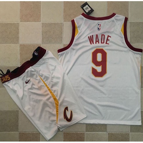 Cleveland Cavaliers #9 Dwyane Wade White A Set Swingman Association Edition Jersey Mens