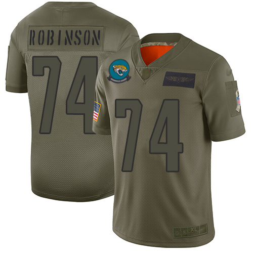 Jacksonville Jaguars #74 Cam Robinson Camo Youth Stitched Limited 2019 Salute To Service Jersey Youth