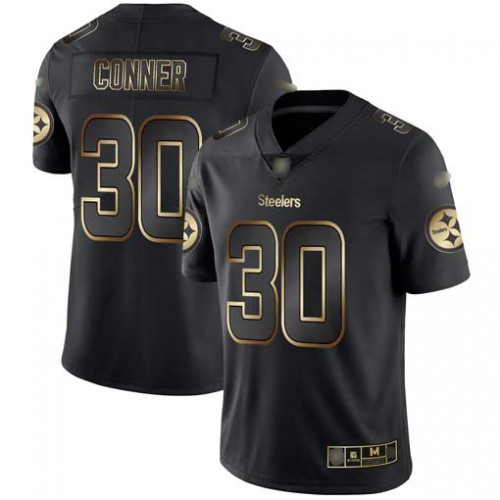 Pittsburgh Steelers #30 James Conner Black/Gold Men's Stitched Vapor Untouchable Limited Jersey Men's