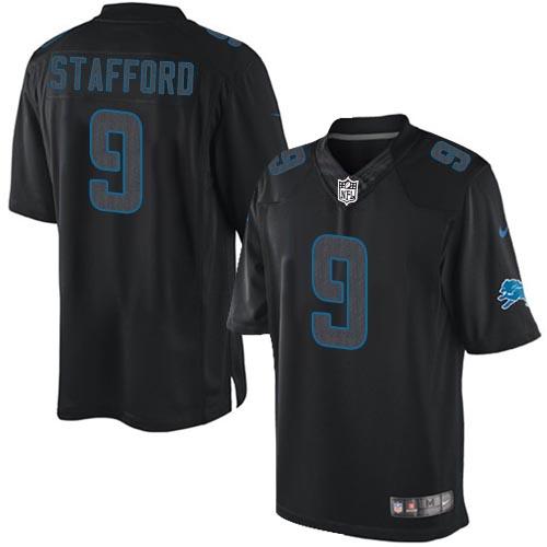 Detroit Lions #9 Matthew Stafford Black Men's Stitched Impact Limited Jersey Men's
