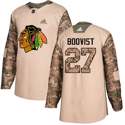 Adidas Chicago Blackhawks #27 Adam Boqvist Camo Authentic 2017 Veterans Day Stitched Youth Jersey Youth