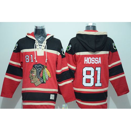 Chicago Blackhawks #81 Marian Hossa Red Sawyer Hooded Sweatshirt Stitched Jersey Men's