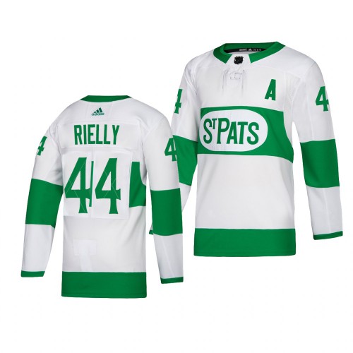Maple Toronto Maple Leafs #44 Morgan Rielly adidas White 2019 St. Patrick's Day Authentic Player Stitched Jersey Men's
