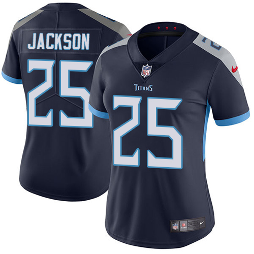 Tennessee Titans #25 Adoree' Jackson Navy Blue Team Color Women's Stitched Vapor Untouchable Limited Jersey Womens