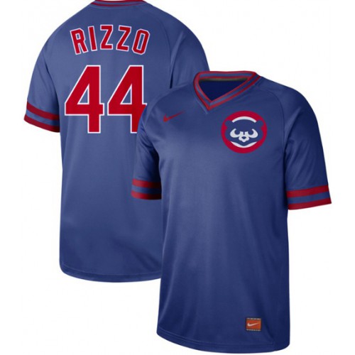 Chicago Cubs #44 Anthony Rizzo Royal Authentic Cooperstown Collection Stitched Jersey Men's