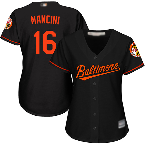Baltimore Orioles #16 Trey Mancini Black Women's Alternate Stitched Jersey Womens