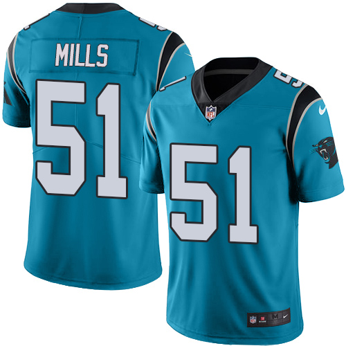 Carolina Panthers #51 Sam Mills Blue Alternate Youth Stitched Vapor Untouchable Limited Jersey Youth