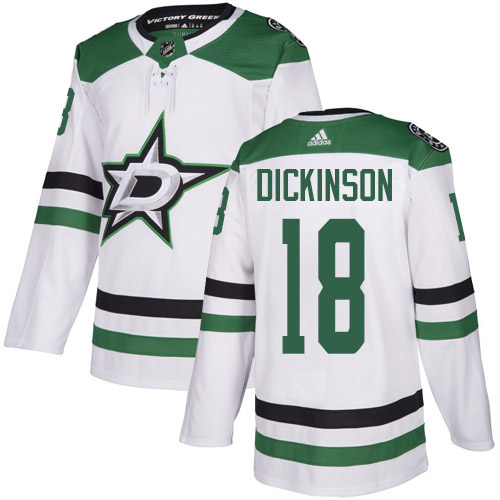 Adidas Dallas Stars #18 Jason Dickinson White Road Authentic Youth Stitched Jersey Youth