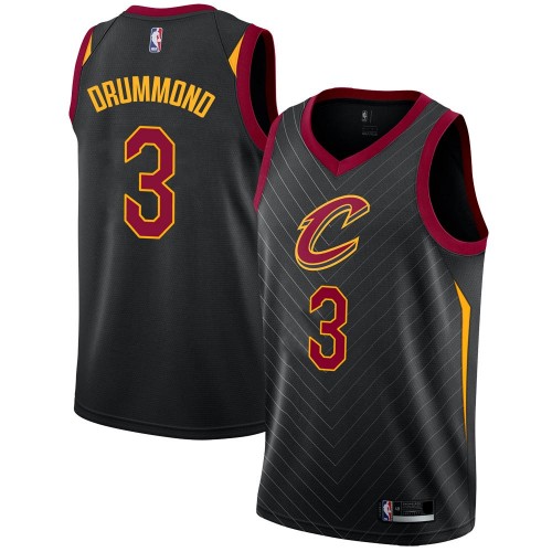 Cleveland Cavaliers #3 Andre Drummond Black Swingman Statement Edition Jersey Mens