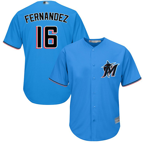 Miami Marlins #16 Jose Fernandez Blue Cool Base Stitched Youth Jersey Youth