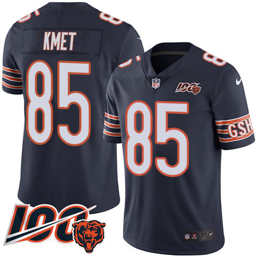 Chicago Bears #85 Cole Kmet Navy Blue Team Color Youth Stitched 100th Season Vapor Untouchable Limited Jersey Youth