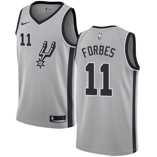 San Antonio Spurs #11 Bryn Forbes Silver Swingman Statement Edition Jersey Mens