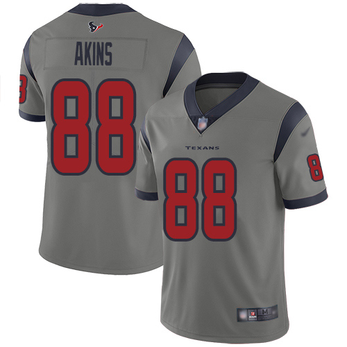 Houston Texans #88 Jordan Akins Gray Youth Stitched Limited Inverted Legend Jersey Youth