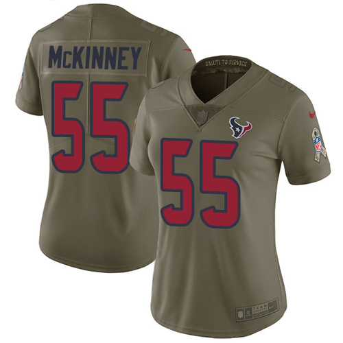Houston Texans #55 Benardrick McKinney Olive Women's Stitched Limited 2017 Salute to Service Jersey Womens