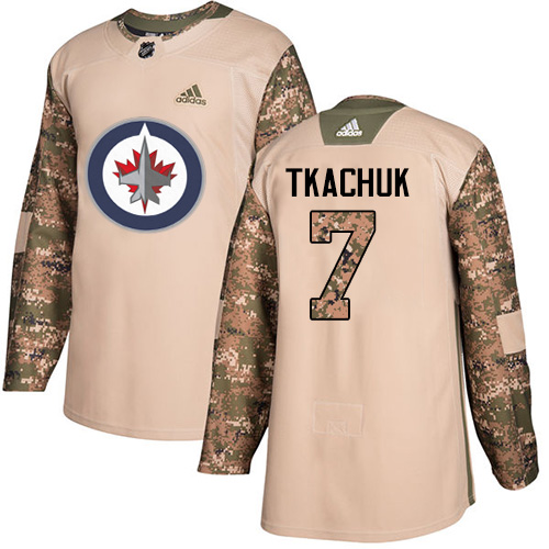 Adidas Winnipeg Jets #7 Keith Tkachuk Camo Authentic 2017 Veterans Day Stitched Jersey Men's