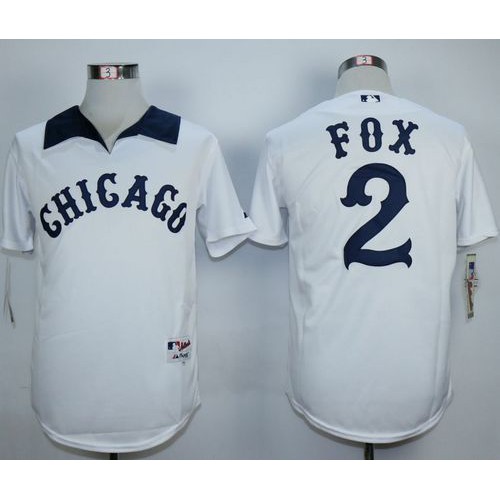 Chicago White Sox #2 Nellie Fox White 1976 Turn Back The Clock Stitched Jersey Men's