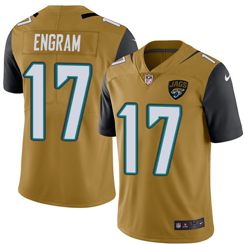 Jaguars #17 Evan Engram Gold Men's Stitched Limited Rush Jersey