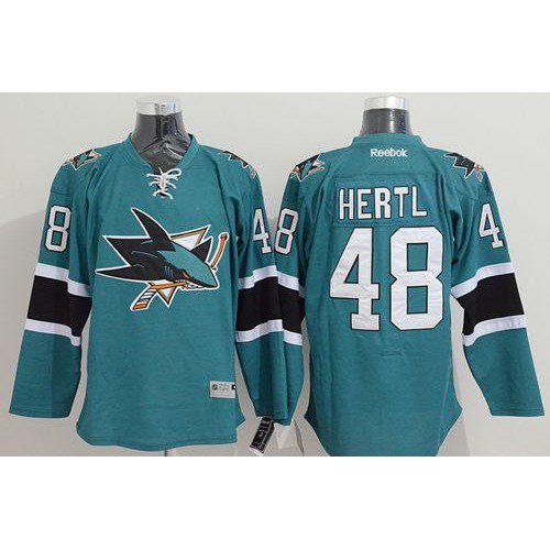 San Jose Sharks #48 Tomas Hertl Teal Stitched Jersey Men's
