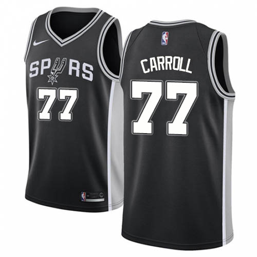 San Antonio Spurs #77 DeMarre Carroll Black Swingman Icon Edition Jersey Mens
