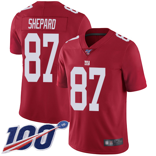 New York Giants #87 Sterling Shepard Red Men's Stitched Limited Inverted Legend 100th Season Jersey Men's