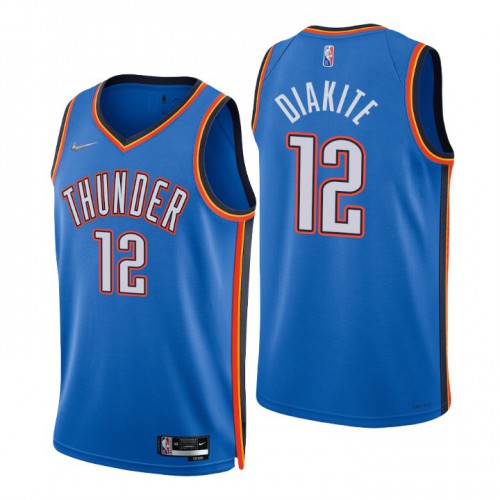 Oklahoma City Thunder #12 Mamadi Diakite Blue Mens 2021-22 75th Anniversary Diamond Swingman Jersey - Icon Edition Mens