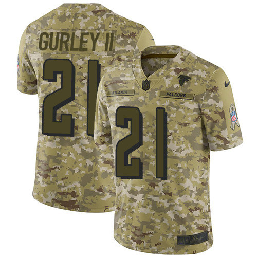 Atlanta Falcons #21 Todd Gurley II Camo Youth Stitched Limited 2018 Salute To Service Jersey Youth